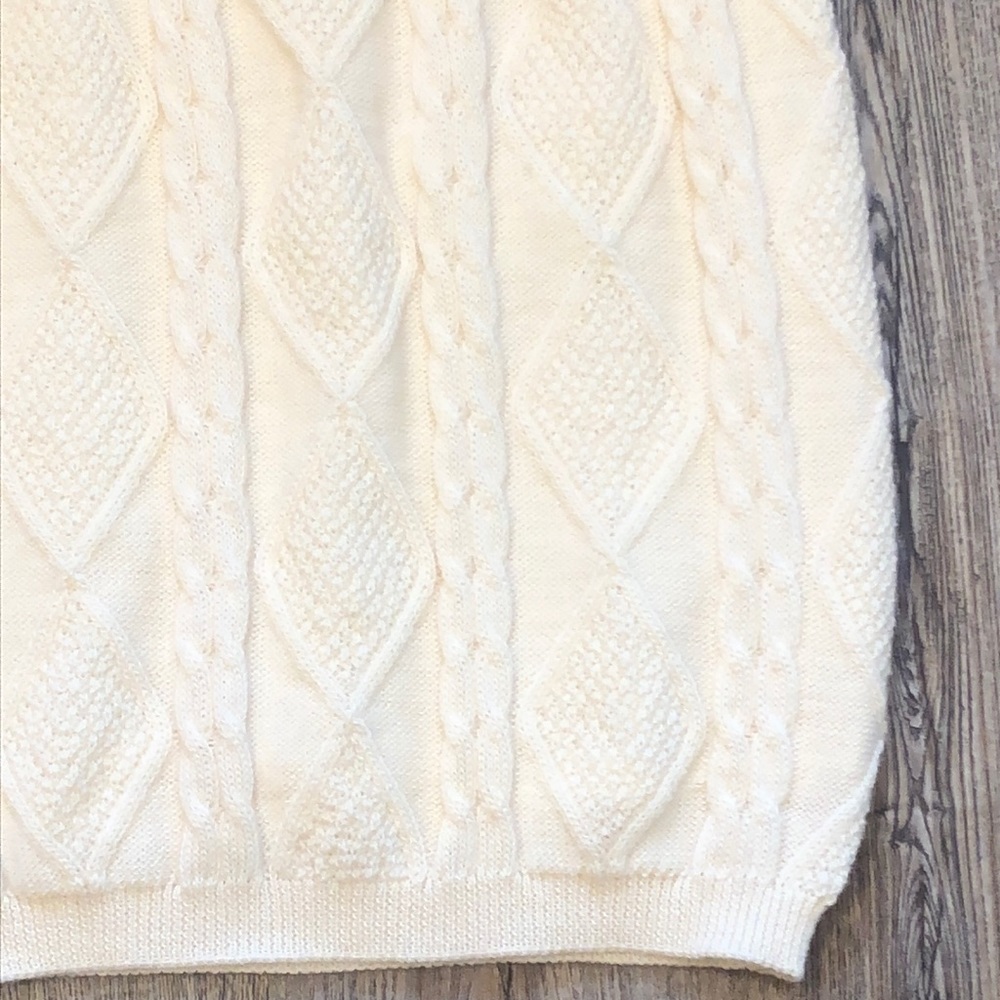 Miss Chloe Cream Cable Knit Lined Skirt - Picture 6 of 8